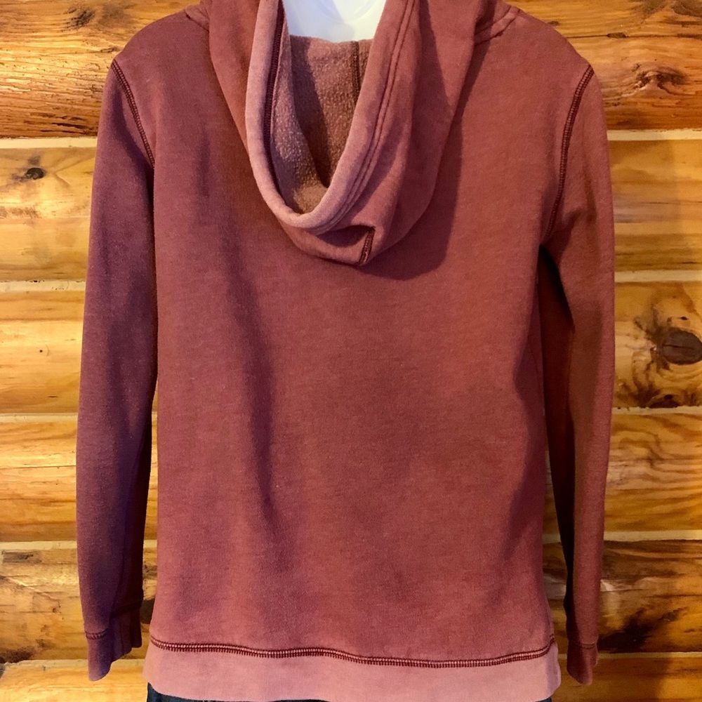 American Eagle Maroon Vintage Wash Fitted Hoodie Sweatshirt Small - Picture 7 of 10